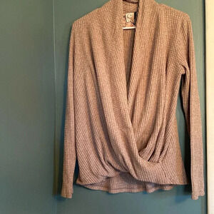 Anthropologie Akemi + Kin women’s medium top - brown - waffle knitted pattern